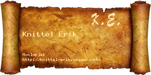 Knittel Erik névjegykártya